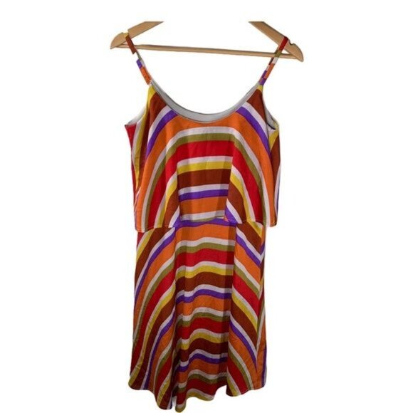 Judith March Dress Womens Small Sundress Mini Orange Red Sleeveless Casual Work - Picture 4 of 12